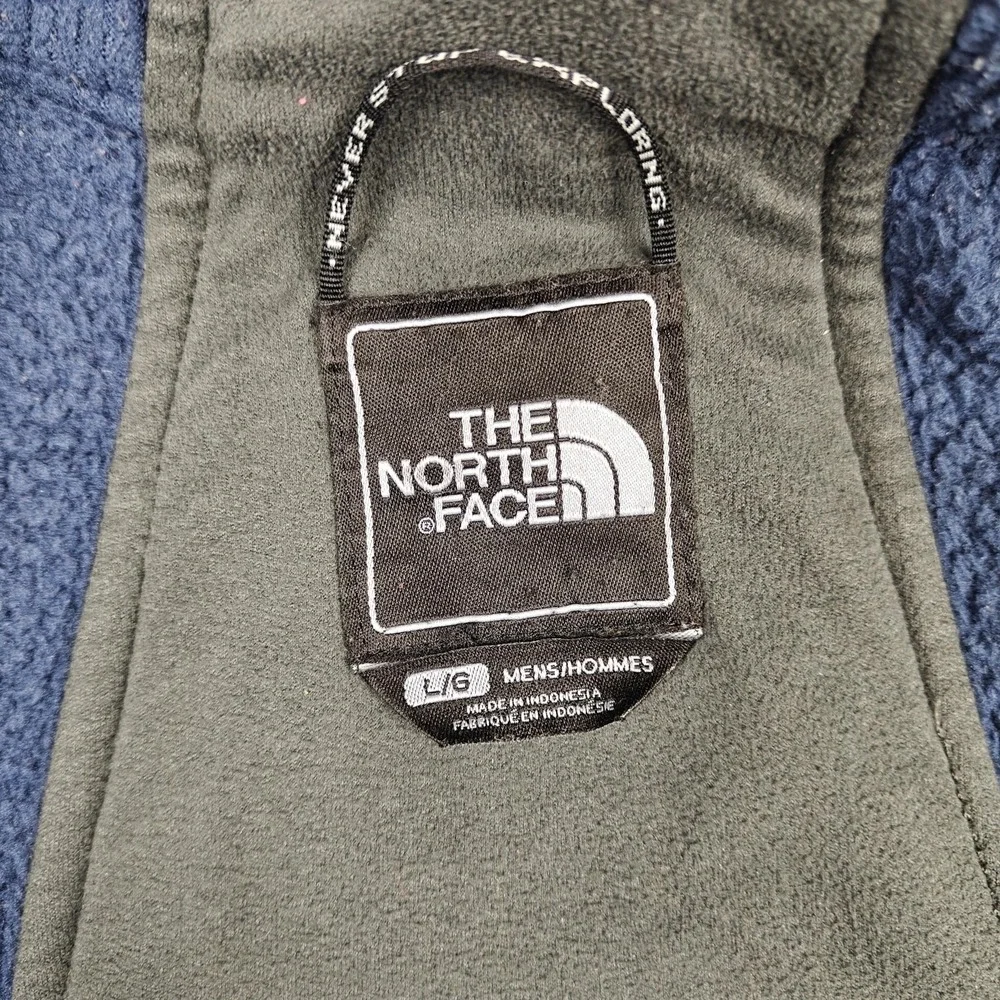 The North Face Jacket Mens Large Blue Gray Fleece‎ Full Zip Colorblock Hiking